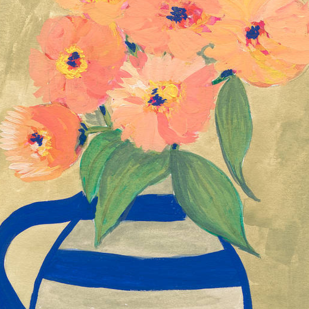 Still Life - Blue Vase and Flowers