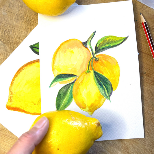 🍋 Mediterranean Lemons in Watercolour