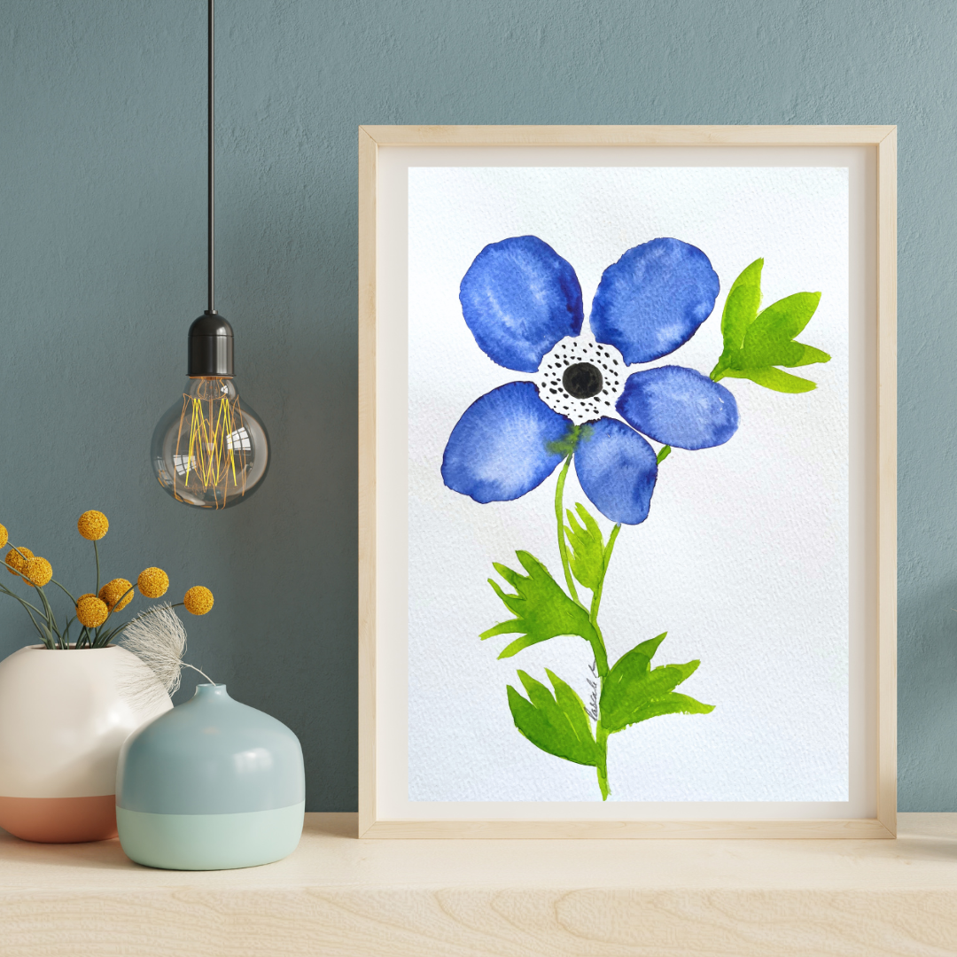 THE SPACE gallery | Watercolour Art #17 A bleu Anemone by Pascale ...