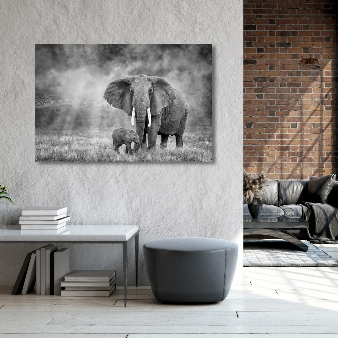 African Elephant and Calf