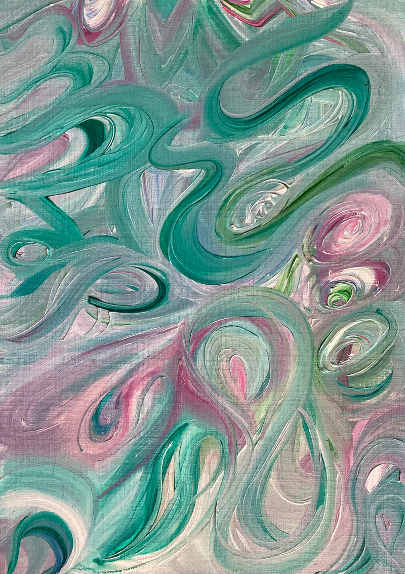 Untitled by Ivy Rivett - green and pink